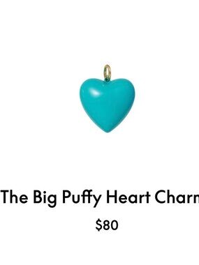 ROXANNE ASSOULIN The Big Puffy Heart Charm Dark Turquoise